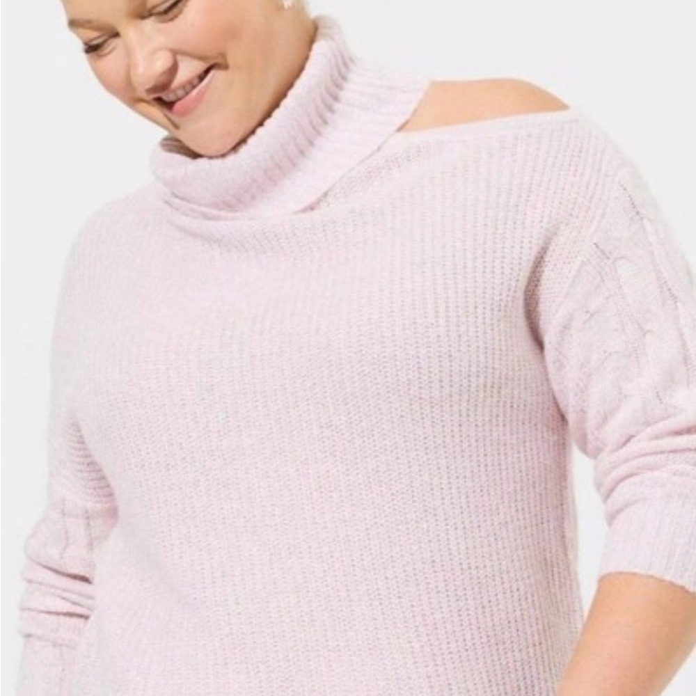 Torrid Women's Off-Shoulder Pink Sweater